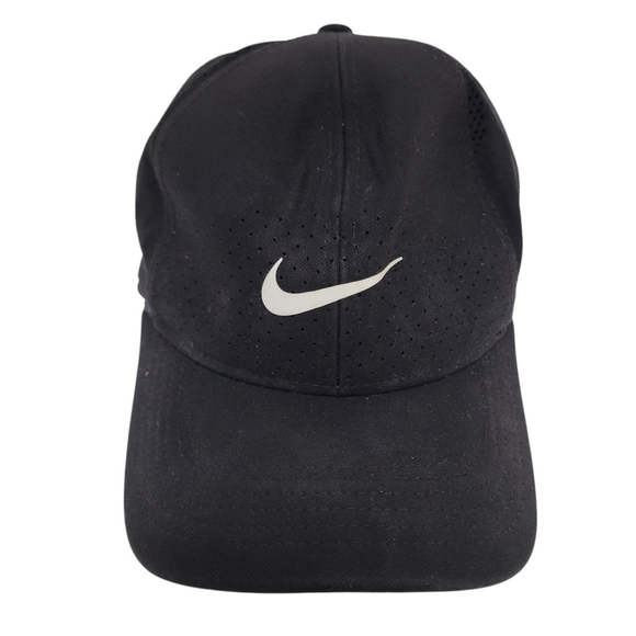 Nike Baseball Hat Cap Black One Size Logo Excellent Condition - Picture 1 of 5